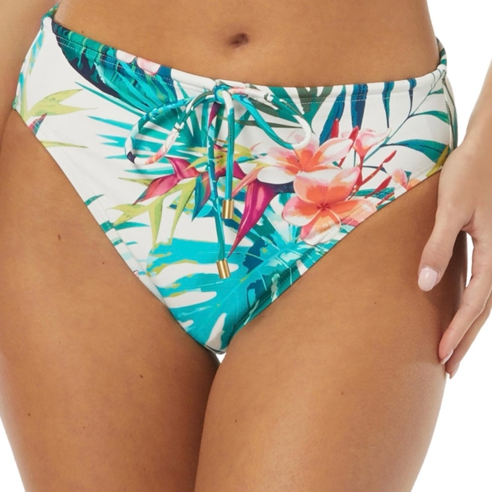 VINCE CAMUTO Tropical Floral Women's HIGH WAIST Swim Bottom NEW w tags size L